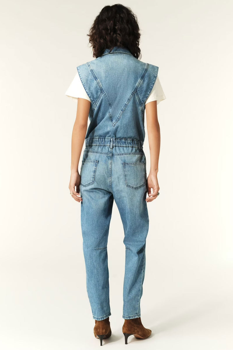 BA&SH Figo Jumpsuit in Lightused Blue