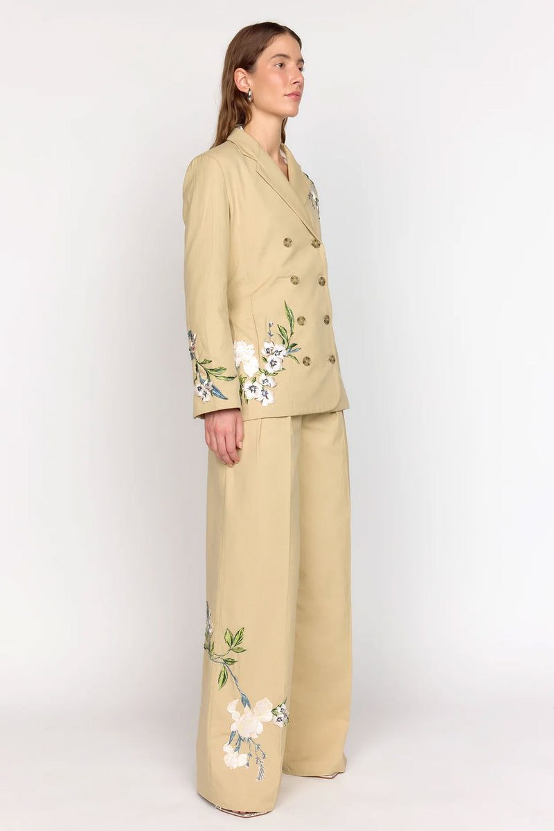 Christy Lynn Brenna Blazer in Sand Embroidery