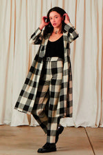 Ali Golden Notch Jacket in Black Cream Check
