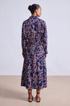 Apiece Apart Sophia Smocked Shirt Dress in Large Lace Floral Navy