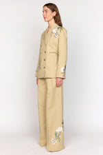 Christy Lynn Brenna Blazer in Sand Embroidery