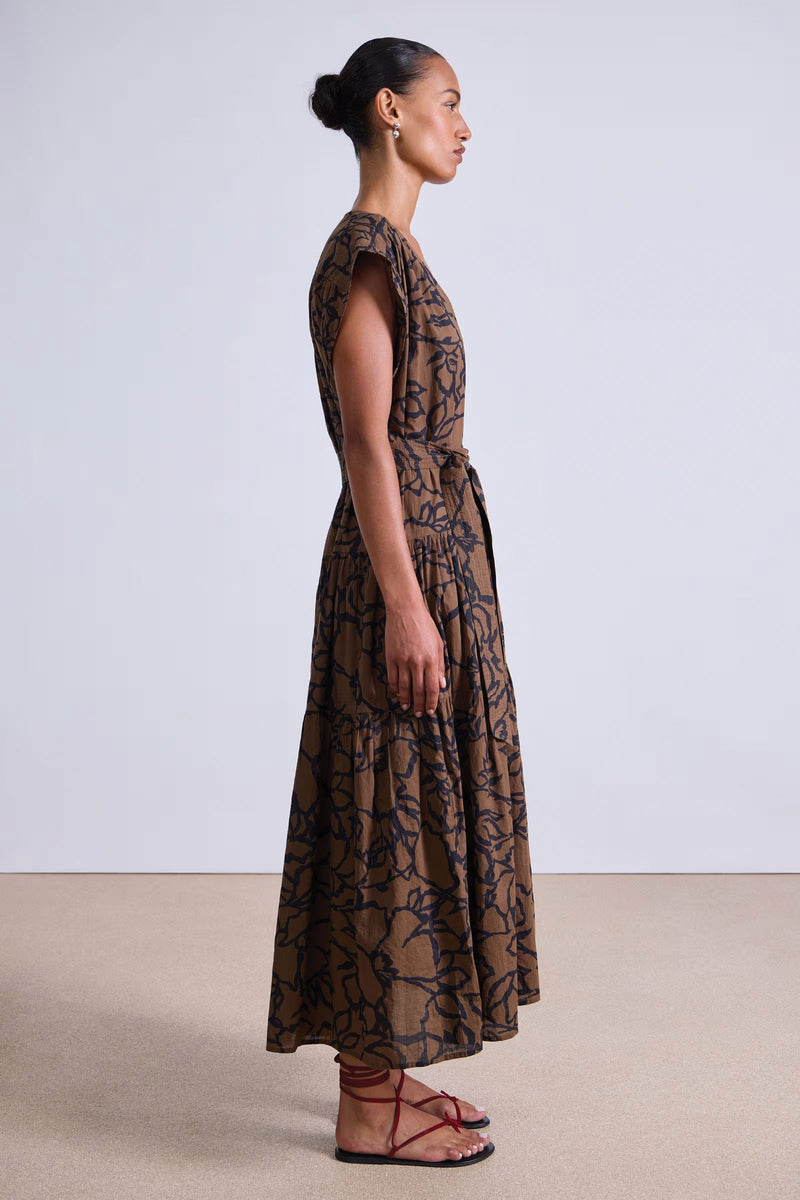 Apiece Apart Agathe Tier Maxi in Large Lace Chocolate Floral