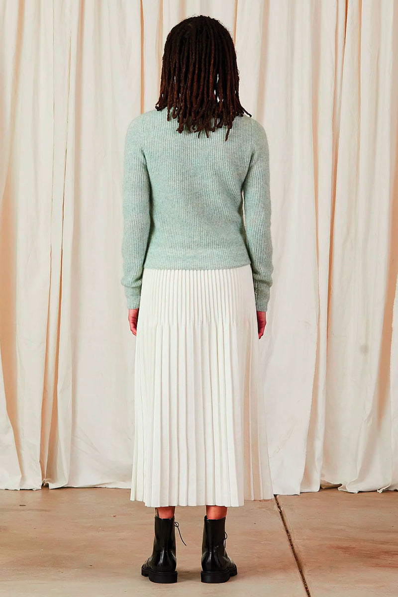 Ali Golden Shrunken Mohair Cardigan in Muted Mint