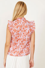 Caballero Evelyn Woodblock Floral Top