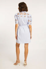 Caballero Clarette Blue Micro Stripe Dress