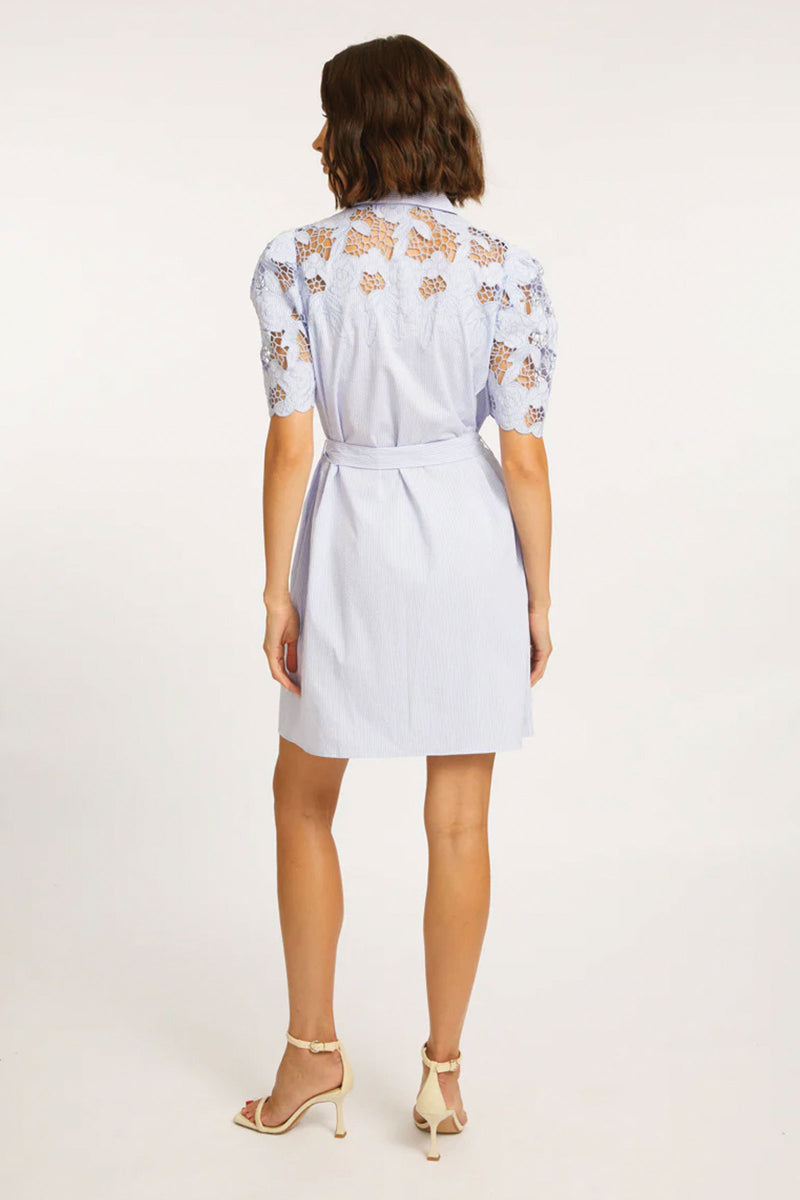 Caballero Clarette Blue Micro Stripe Dress
