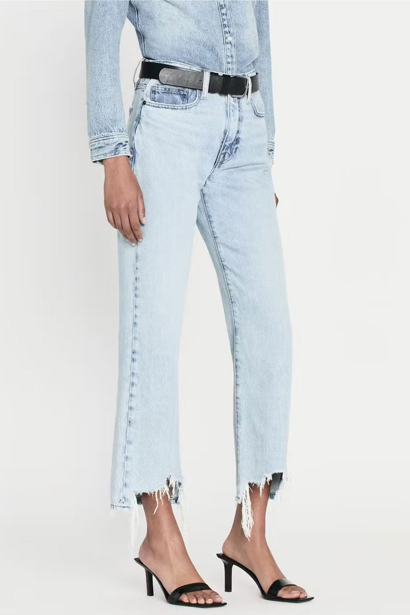Frame Le Jane Crop Bite Hem Fizz Indigo