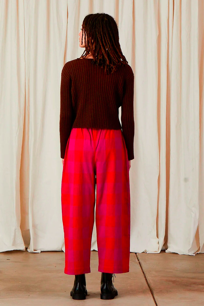 Ali Golden Merino Wool Ribbed Sweater in Chocolate