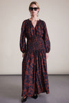 Apiece Apart Esparta Long Sleeve Maxi Dress in Deep Botanic