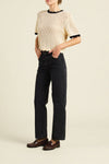 Trovata Jules Sweater T-Shirt Antique White with Black Trim