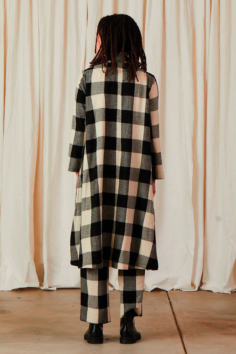 Ali Golden Notch Jacket in Black Cream Check