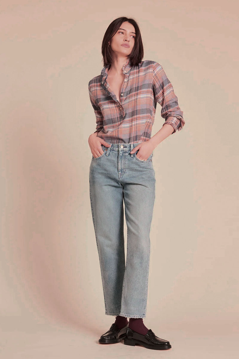 Trovata Breezy Blouse in Eclipse Plaid