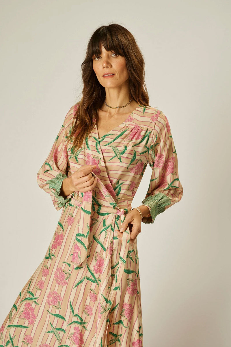 Natalie Martin Kate Long Sleeve Dress in Chamomile Rose