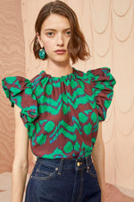 Ulla Johnson Iren Top in Malachite