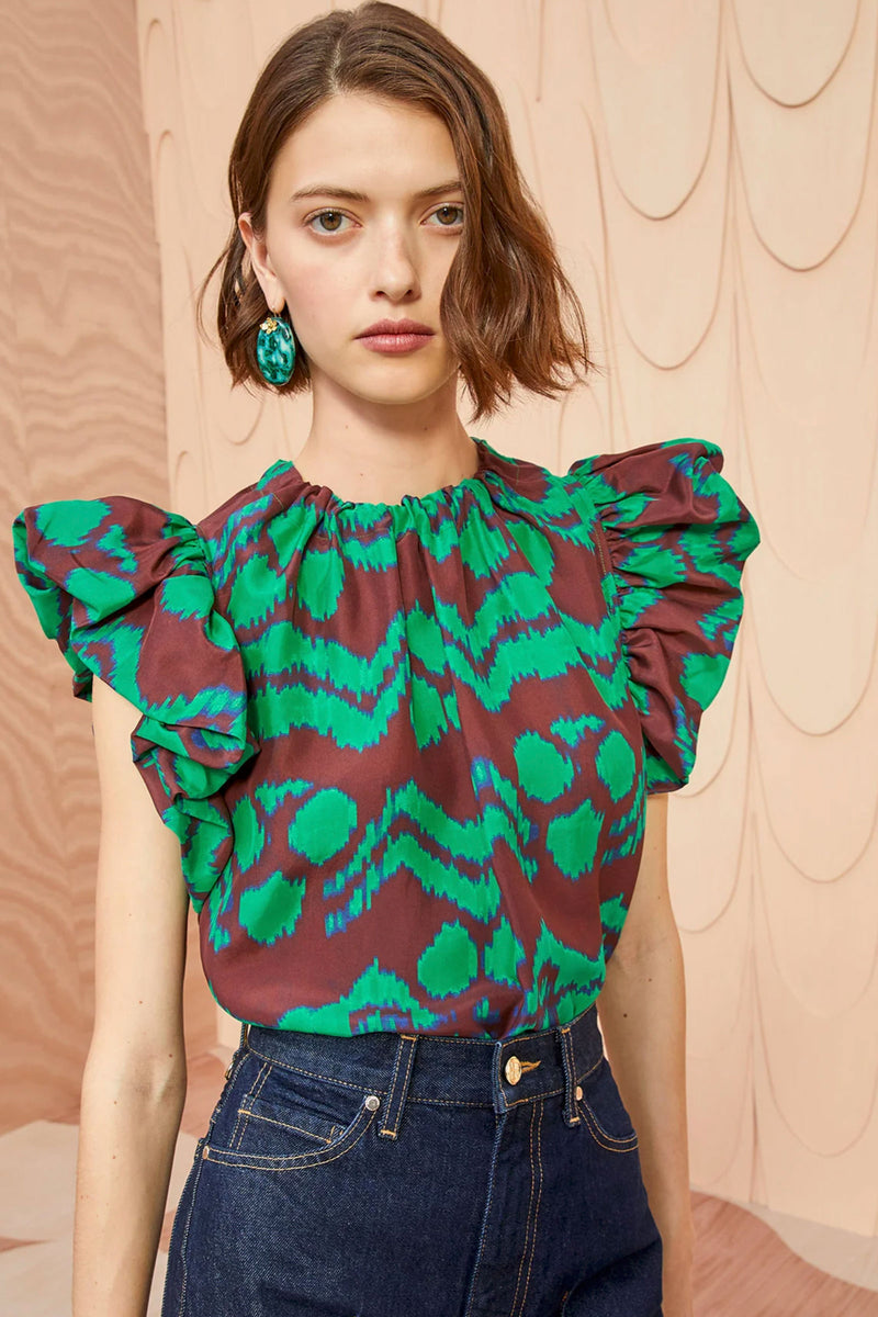 Ulla Johnson Iren Top in Malachite