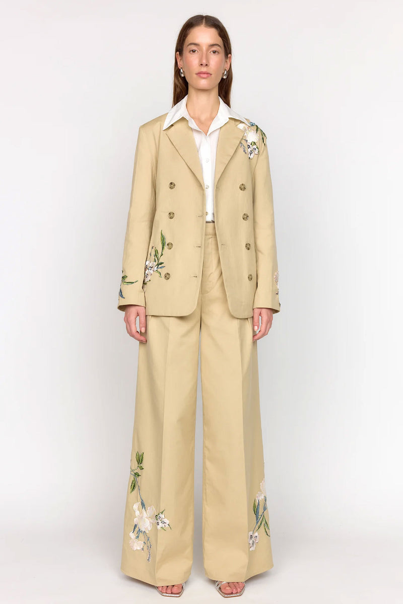 Christy Lynn Brenna Blazer in Sand Embroidery