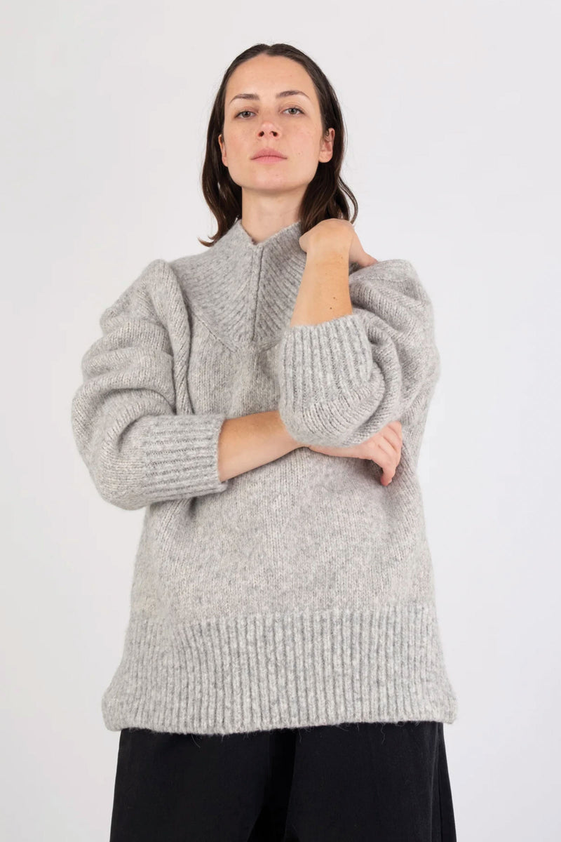 Micaela Greg Coco Sweater in Heather Grey