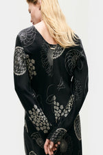 Silk Laundry Full Sleeve Bias Dress Fibonacci Black