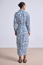 Apiece Apart Alessandra Sarong Shirt Dress in Lace Floral