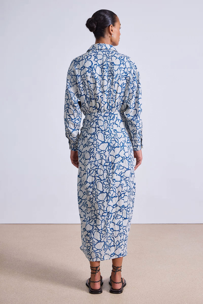 Apiece Apart Alessandra Sarong Shirt Dress in Lace Floral