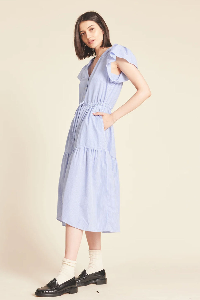 Trovata Kristi Dress in Blue White Stripe Dress