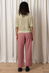 Ali Golden Open Knit Collared Top in Mochi