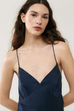 Silk Laundry Deco Rouleau Dress in Midnight