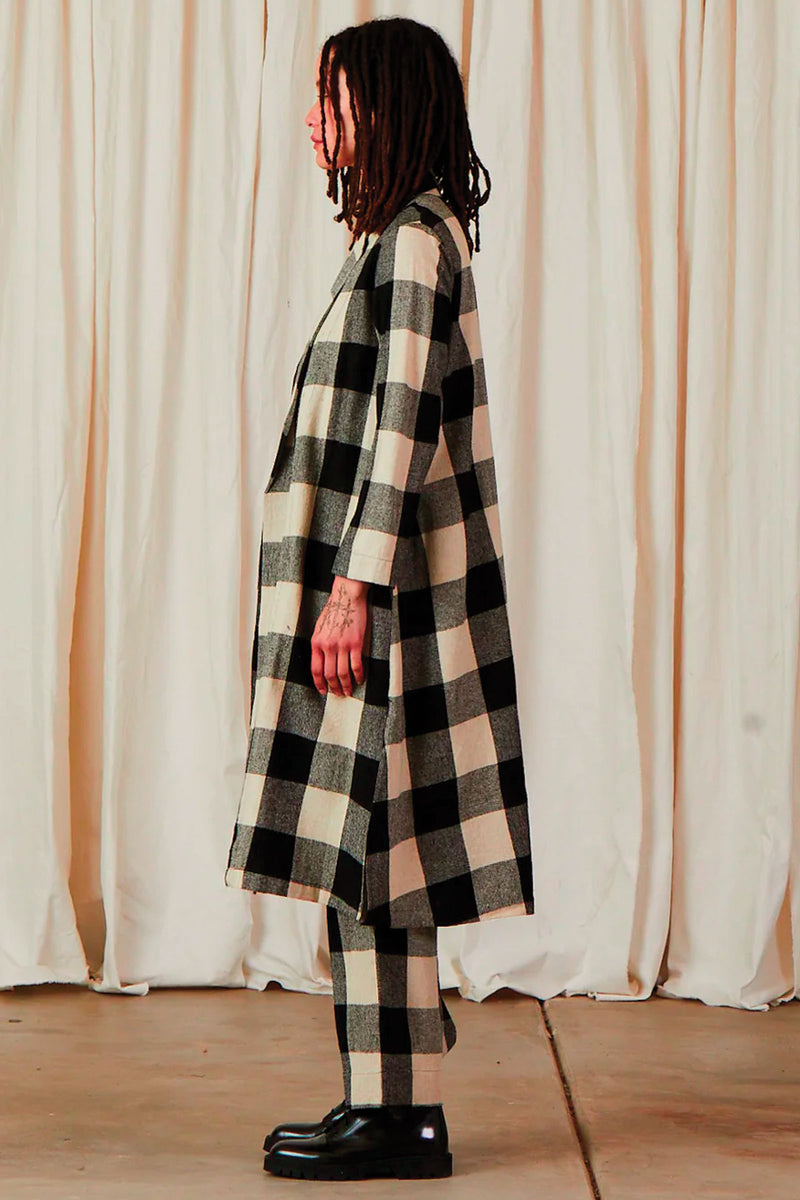 Ali Golden Notch Jacket in Black Cream Check
