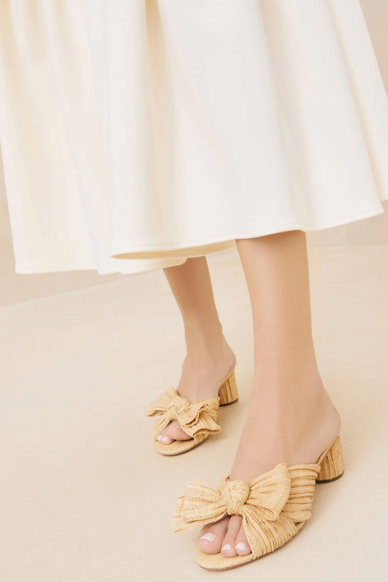 Loeffler Randall in Emilia Pleated Knot Mule in Natural