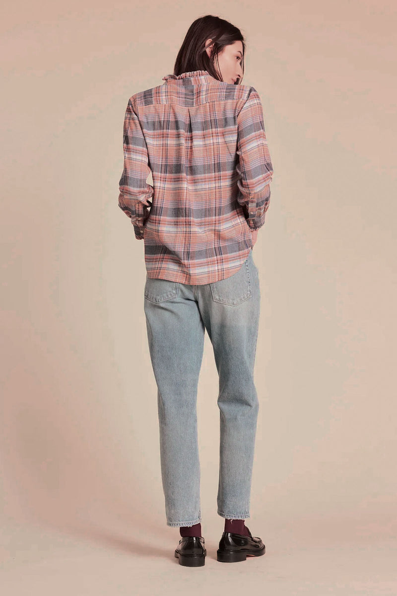 Trovata Breezy Blouse in Eclipse Plaid