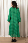 Ali Golden Long SleeveV-Neck Dress in Kelly Green