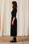 Ali Golden Knit Pleated Midi Skirt