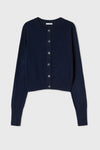 Silk Laundry Cropped Cardigan Midnight