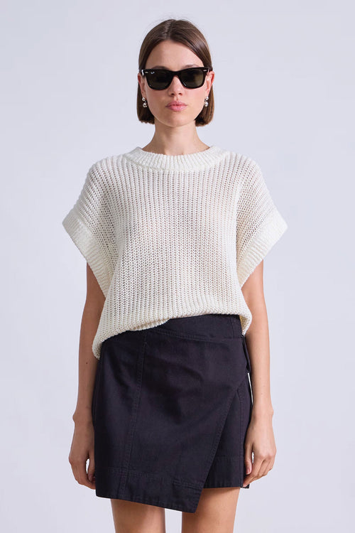 Apiece Apart Oliva Linen Vest in Cream