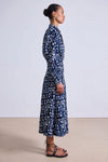 Apiece Apart Sophia Smocked Shirt Dress in Batik Geo Indigo