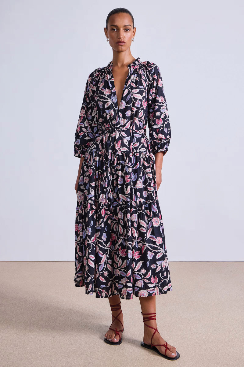 Apiece Apart Trinidad Maxi Dress in Garden Floral Midnight