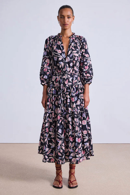 Apiece Apart Trinidad Maxi Dress in Garden Floral Midnight