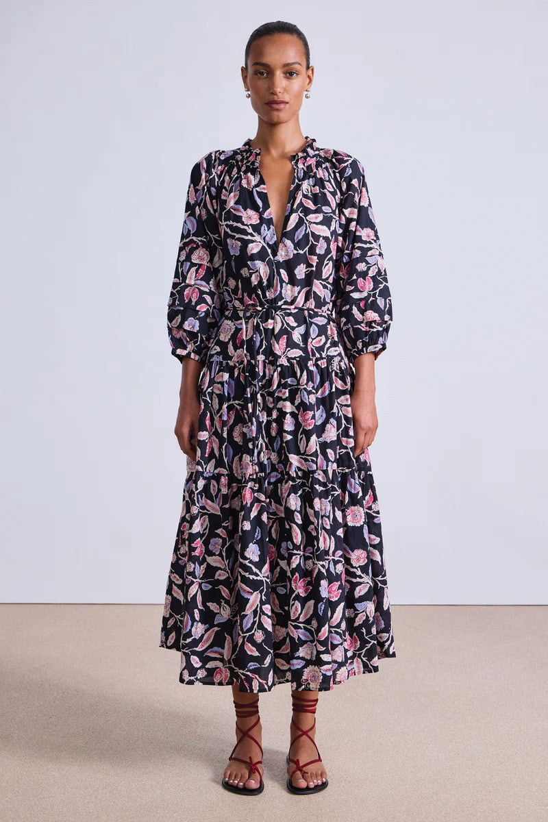 Apiece Apart Trinidad Maxi Dress in Garden Floral Midnight
