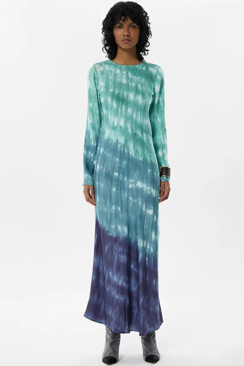 Maria Cher Carranza Catia Long Dress Green Hue Tie Dye