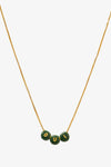 Clare V Letter Bead Necklace in Evergreen and Gold