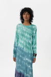 Maria Cher Carranza Catia Long Dress Green Hue Tie Dye