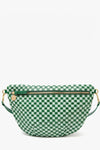 Clare Vivier Grande Fanny in Fern & Mist Woven Checker