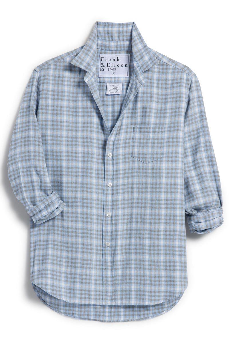 Frank & Eileen "Eileen" Button Up in Frank and Eillen Cream, Gray, Blue Check