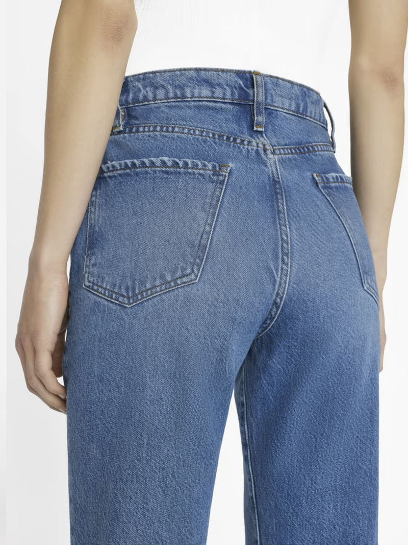 Frame Le Jane Crop Raw Fray Denim in Caramia