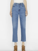 Frame Le Jane Crop Raw Fray Denim in Caramia