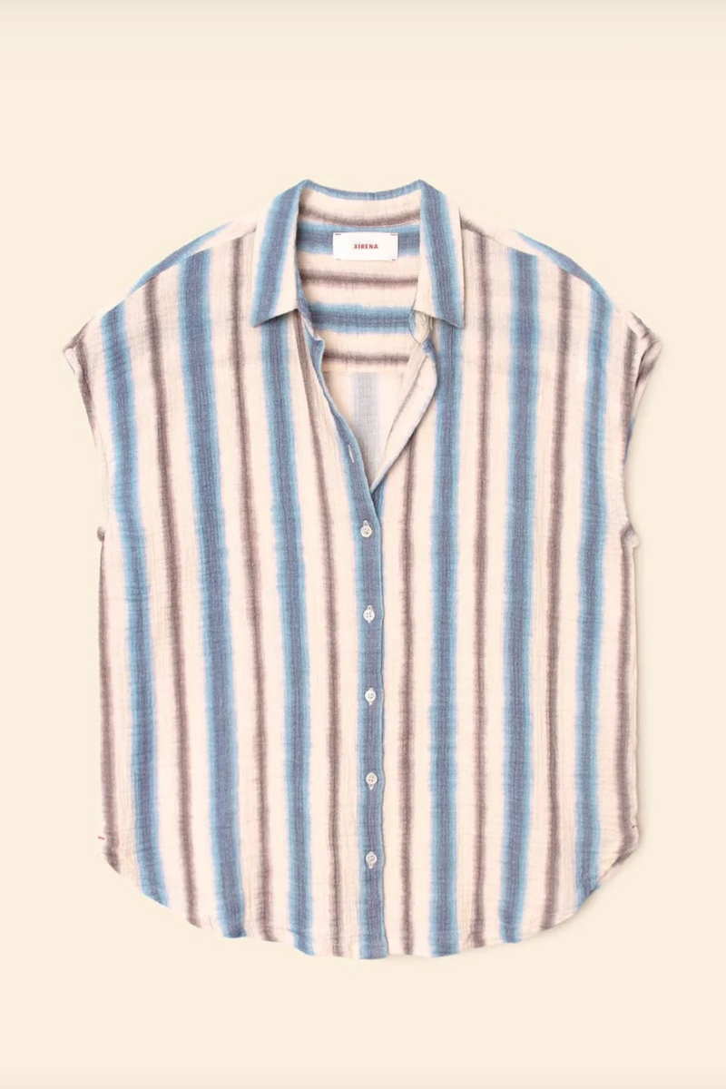 Xirena Tillie Shirt Blue Rdige Stripe