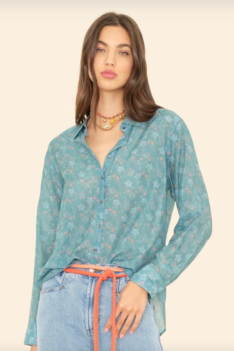 Xirena Beau Shirt in Aqua Teal