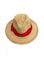 Lola Ehrlich "Rise N Shine" Straw Hat in Oatmeal and Red