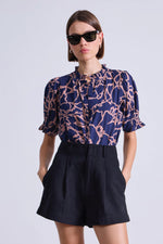 Apiece Apart Los Altos Top in Large Lace Navy Floral