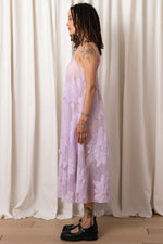 Ali Golden Full Hem Lace Dress in Lilac